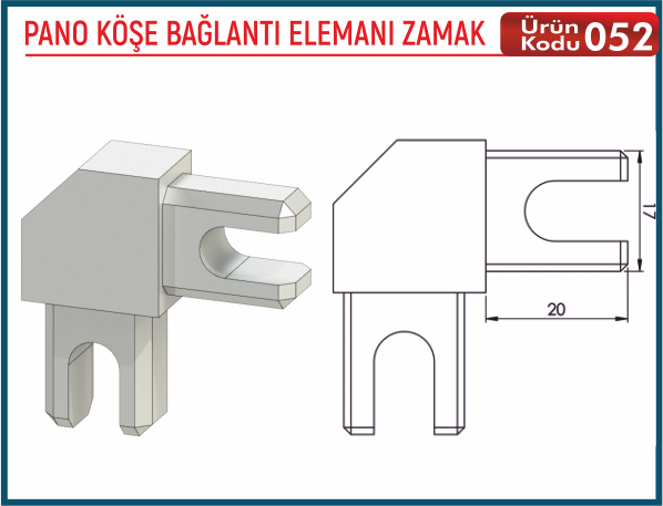 Pano Köşe Bağlantı Elemanı Zamak