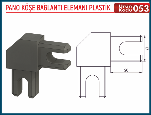Pano Köşe Bağlantı Elemanı Plastik