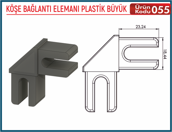 Köşe Bağlantı Elemanı Plastik Büyük