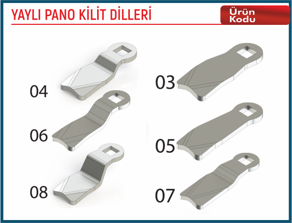 Yaylı Pano Kilit Dilleri
