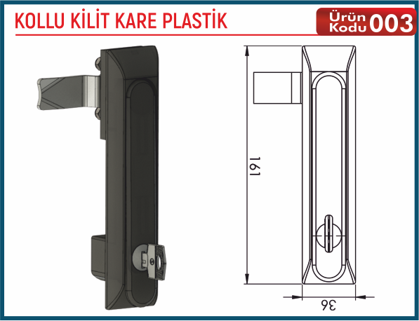 Kollu Kilit Kare Plastik