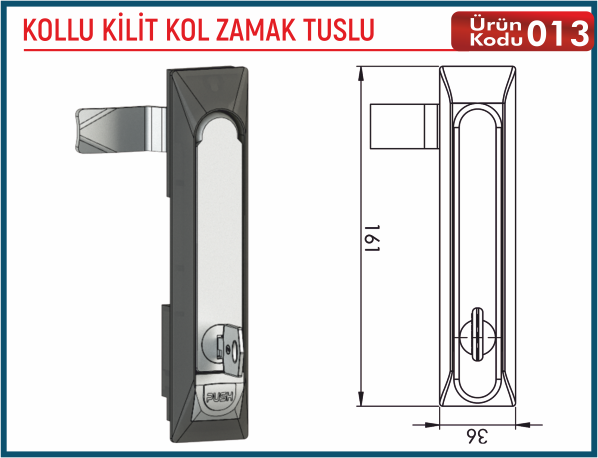 Kollu Kilit Kol Zamak Tuslu