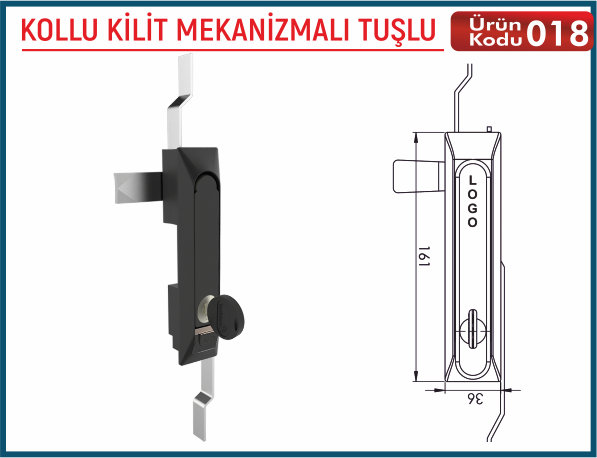 Kollu Kilit Mekanizmalı Tuşlu