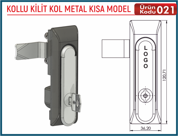 Kollu Kilit Kol Metal Kısa Model