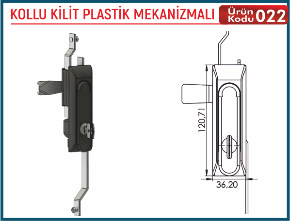 Kollu Kilit Plastik Mekanizmalı