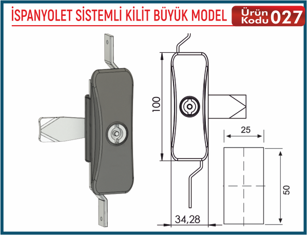 İspanyolet Sistemli Kilit Büyük Model