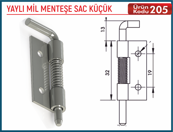 Yaylı Mil Menteşe Sac Küçük