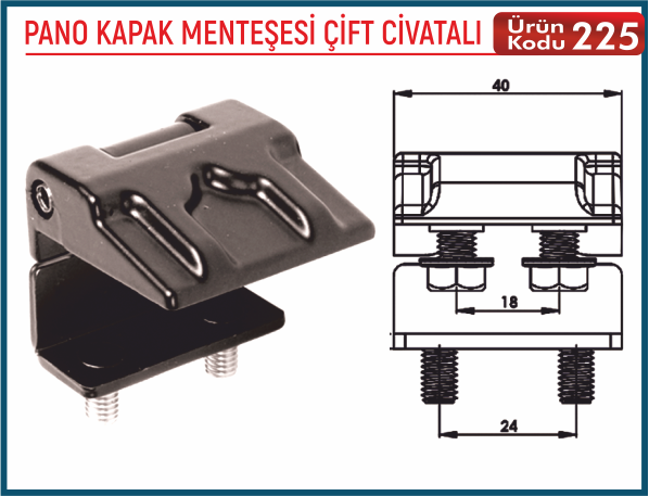 Pano Kapak Menteşesi Çift Civatalı