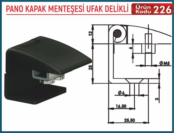 Pano Kapak Menteşesi Ufak Delikli
