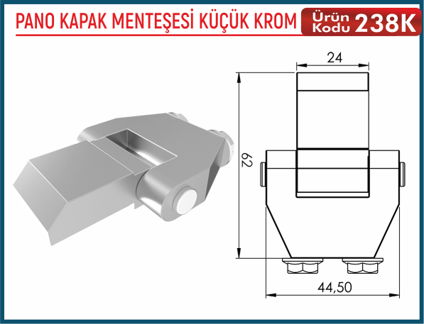 Pano Kapak Menteşesi Küçük Krom