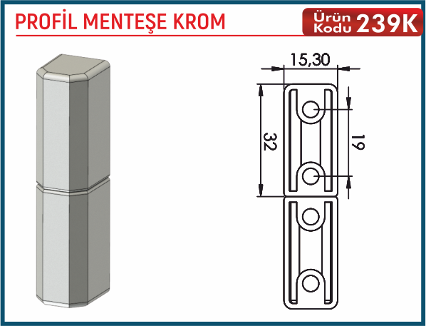 Profil Menteşe Krom