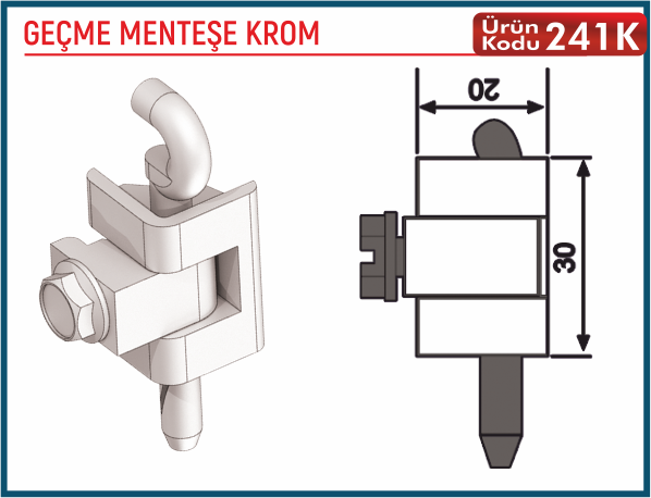 Geçme Menteşe Krom
