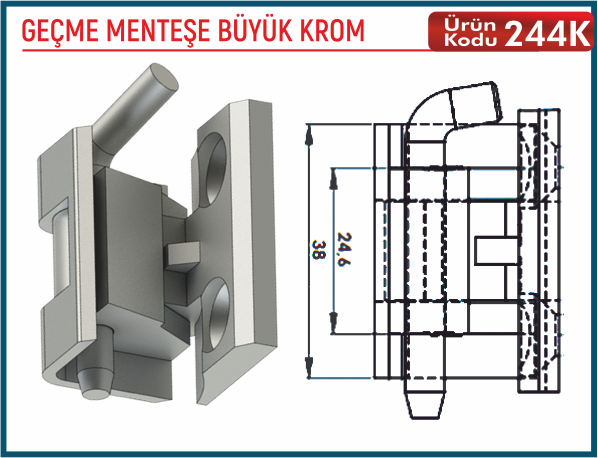Geçme Menteşe Büyük Krom