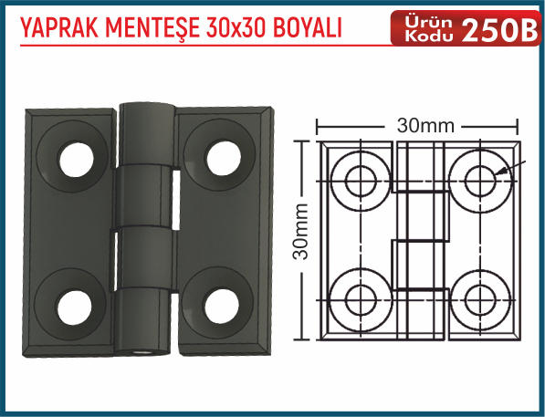 Yaprak Menteşe 30x30 Boyalı