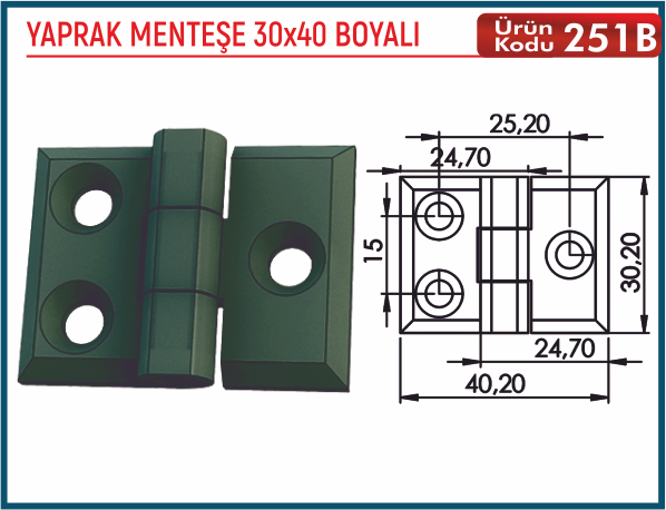 Yaprak Menteşe 30x40 Boyalı