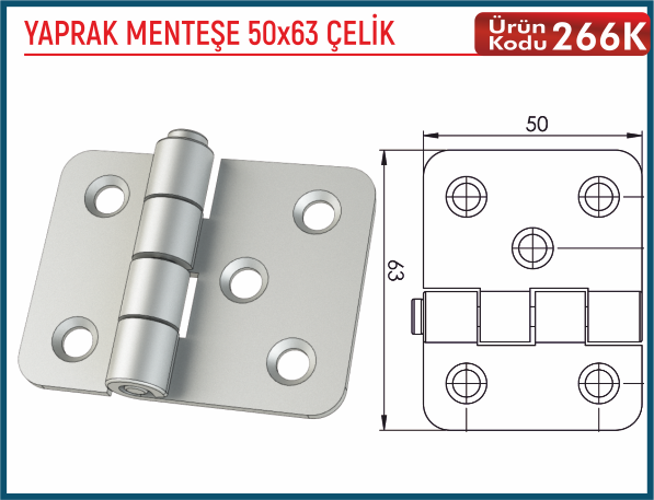 Yaprak Menteşe 50x63 Çelik
