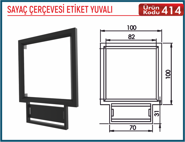 Sayaç Çerçevesi Etiket Yuvalı