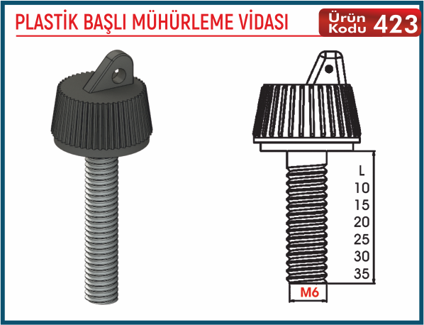 Plastik Başlı Mühürleme Vidası