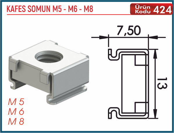 Kafes Somun M5-M6-M8