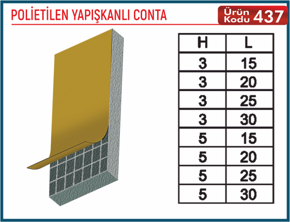 Polietilen Yapışkanlı Conta